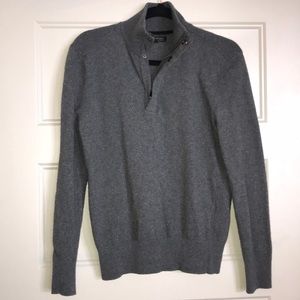 Bannana Republic Gray Italian Wool ZIP Up Sweater